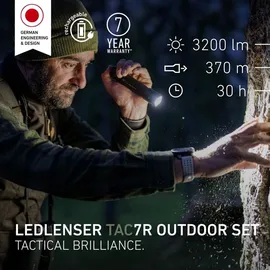 Ledlenser TAC7R Taschenlampe 3200 Lumen, 370m Leuchtweite, 30h Laufzeit, schwarz