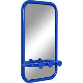 Spinder Wandspiegel SPINDER DESIGN "RETRO", blau, B:35cm H:60cm T:11cm, Stahl, Spiegel, Wandspiegel, Retro Spiegel mit 3 Haken