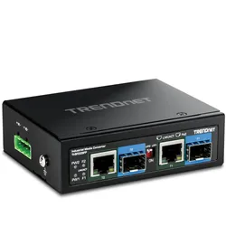 TRENDnet TI-BF22SFP Medien Konverter, 2-Port Industrial SFP zu Gigabit PoE++
