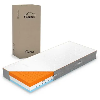 Gelschaummatratze Genius eazzzy Matratze Premium Cube, 2 in 1 Wende Matratze, Genius, 20 cm hoch, Optimaler Temperaturausgleich und Feuchtigkeitsregulierung 160 cm x 200 cm x 20 cm