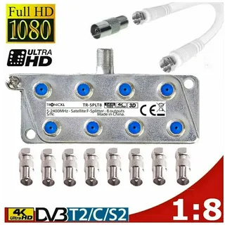 TronicXL 8-Fach TV Splitter DVB-T Kabelfernsehen DVBC