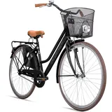 Bergsteiger Amsterdam 26 Zoll, 28 Zoll Damenfahrrad, ab 150 cm, Korb, Fahrrad-Licht, Damen-Citybike mit Rücktrittbremse, Hollandrad im Retro-Design