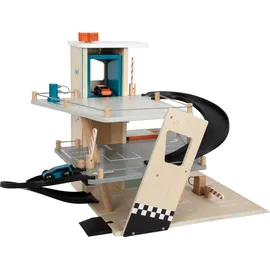 Legler small foot Parkhaus Rallye, mit 2 Rampen und 2 Holzautos, Parkgarage aus Holz für Kinder ab 3 Jahren, 12357