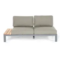 SonnenPartner Equila Lounge-Eckmodul 2-Sitzer links anthrazit/Teak