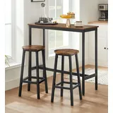 VASAGLE Bartisch-Set mit 2 Barhockern 0 x 0 cm Schwarz