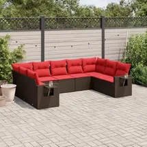 vidaXL Gartensofa-Set 9-tlg. braun