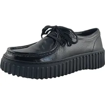 CLARKS Torhill Bee Mokassin Schuhe schwarz Lack 26179111 für Damen, schwarz, Größe 41 EU / 7 UK