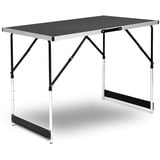 Woltu Campingtisch Klapptisch Gartentisch Arbeitstisch Balkontisch höhenverstellbar Aluminium Stahl MDF Schwarz