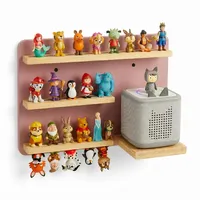 mahona Magnetisches Tonie Regal kompatibel mit Toniebox & Toniebox 2 - Wandregal für bis zu 30 Tonie Figuren - Kinderzimmer Mädchen & Junge - FSC-zertifiziertes Holz mit Aussparung Ladestation