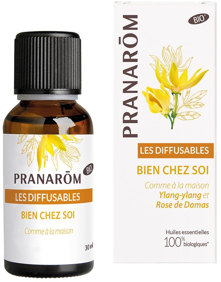 Pranarôm Les Diffusables Bien chez soi - Ylang-ylang et Rose de Damas Bio 30 ml huile
