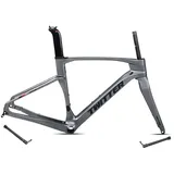 HIMALO Gravel Fahrrad Rahmensatz 700c Carbon Rennrad Rahmen 45/48/51/54cm Steckachse F12x100mm/R12x142mm Scheibenbremse Rahmen Interne Verlegung Leichtgewicht (Color : Dark Gray, Size : 51CM)