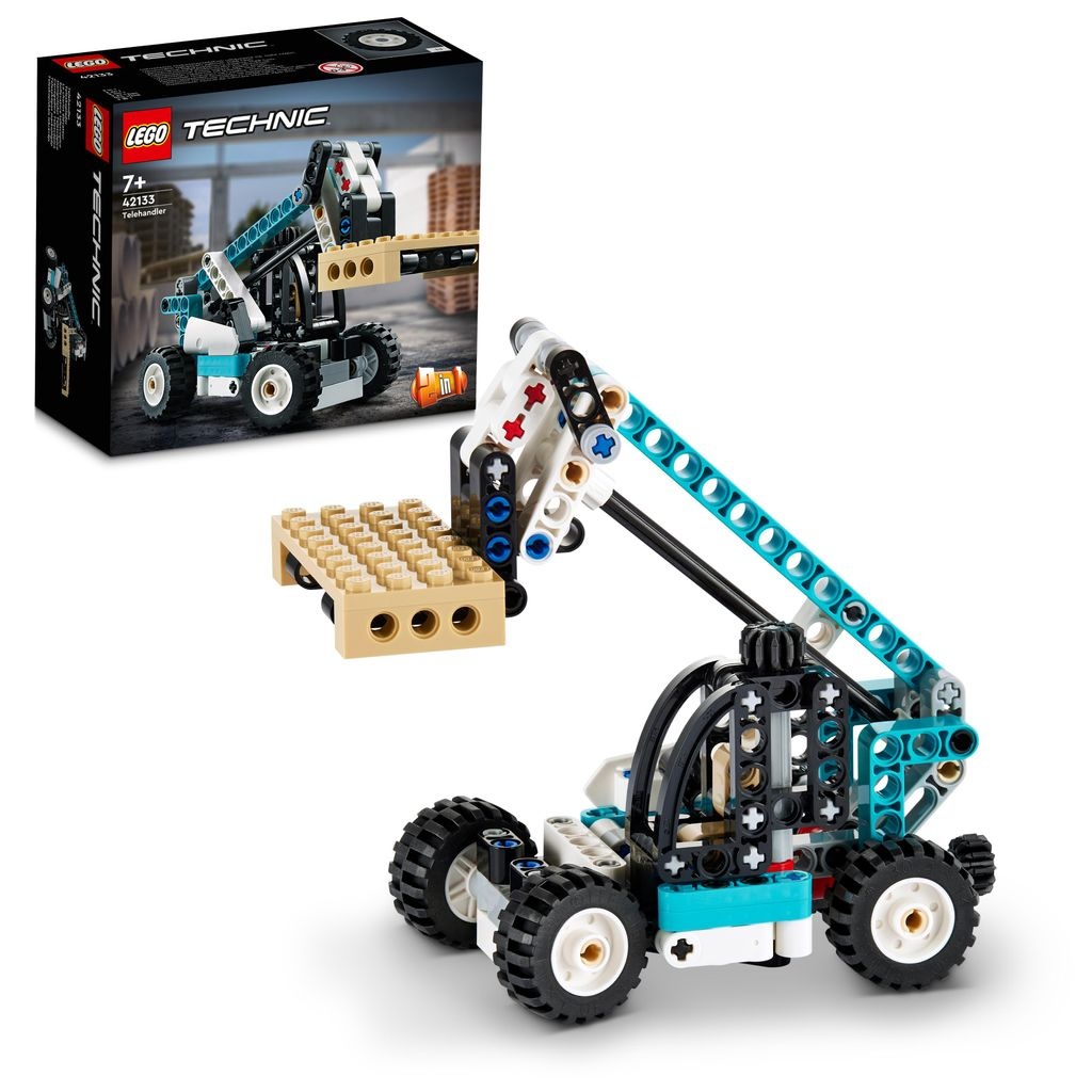 LEGO 42133 Technic 2-in-1 Teleskoplader Gabelstapler und Abschleppwagen Spielzeug, Baufahrzeug für Jungen und Mädchen ab 7 Jahren