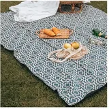 Wasserdichte Picknickdecke Sandfest Stranddecke Tragbar Faltbar Picknickmatte Waschmaschinenfest Baumwollmischung Feuchtigkeitsbeständige Matte Teppich Für Camping Reisen Wandern 150X150Cm, 150X200Cm