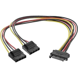 InLine SATA Strom-Y-Kabel - SATA Buchse an 2x 13,34cm (5,25") Stecker - 0,3m
