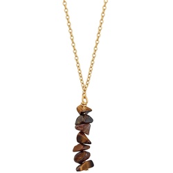 KUZZOI Tigerauge Edelstein Splitter 925 Silber Gold Herren 