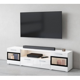 Trendmanufaktur TV-Lowboard 182 cm weiß/weiß hochglanz