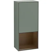 Villeroy & Boch Villeroy und Boch Finion Seitenschrank F550GNGM 41,8x93,6x27cm, rechts, Regal unten Walnut Veneer, Olive Matt Lacquer