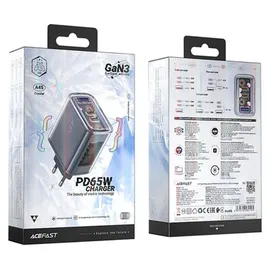 ACEFAST Gan 65W 3 Ports 1xUSB, 2xUSB C) Grau