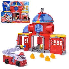 Spin Master PAW Patrol Fire Rescue - Feuerwehr-Station Spielset mit Geschoss-Abwurf, Licht- und Soundeffekten,