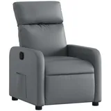 vidaXL Relaxsessel Kunstleder 146 x 76,5 x 0 cm Grau mit Liegeposition