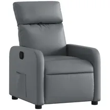 vidaXL Relaxsessel Kunstleder 146 x 76,5 x 0 cm Grau mit Liegeposition