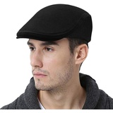 WETOO Schirmmütze Herren Schiebermütze Schwarz Driving Cabbie Jagd Flatcap Newsboy Cap