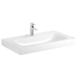 Design Waschtisch 1000mm, weiß, 1 Loch - weiß