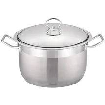 Cheffinger Edelstahl Kochtopf InduktionTopf Pfanne Deckel Suppentopf Silber 34 cm