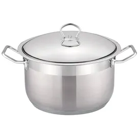 Cheffinger Edelstahl Kochtopf InduktionTopf Pfanne Deckel Suppentopf Silber 34 cm