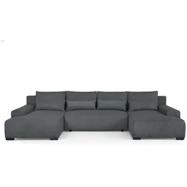 beautysofa Ecksofa BENNY Polyester U-Form 3-Sitzer Grau