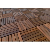 Hexim Klickfliesen Thermoesche, Terrassenfliesen 33x33cm Klickfliesen Thermoesche Holzfliesen Balkonfliesen - (18 Stück) Bodenplatten Terrasse Garten Klickfliese Außenbereich