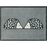 Wash+Dry FUßMATTE Kissing Spike Slate, Grau, Textil, Tier, rechteckig, 60x85 cm Oeko-Tex® Standard 100, schmutzabweisend, für Fußbodenheizung geeignet, rutschhemmend, pflegeleicht, Teppiche , Böden, Fuß , Stufenmatten, Fußmatten