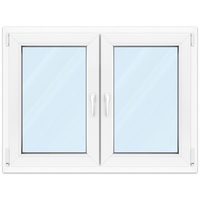 Zweiflügeliges Fenster, Kunststofffenster aluplast Ideal 4000, Weiß, 1290 x 900 mm, 2-fach Verglasung, individuell konfigurieren