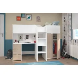 Parisot Hochbett Tom 90 x 200 cm Eiche braun