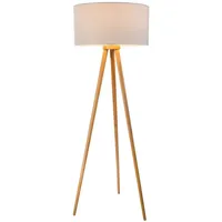 Nino Leuchten Stehleuchte Standlampe Wohnzimmerlampe Dreibein Metall Holz Eichenholz