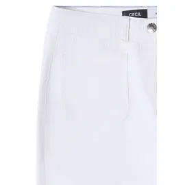 Cecil Wide Leg Jeans, mit Patch Pockets White 36, Länge 26, weiß, 78% Baumwolle, 21% Elastomultiester, 1% Elasthan, unifarben, 7/8-Länge, Jeans, High Waist, Topseller
