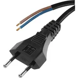 EMOS Euro-Zuleitung 3m, Netzkabel, Anschlusskabel schwarz/Verbindungskabel für Haushaltsgeräte mit Euro-Stecker, 2X 0,75 mm, H03VVH2-F Kunststoffkabel