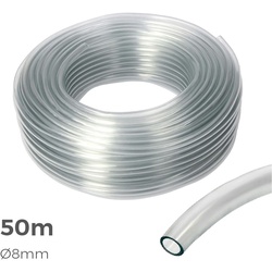EDM Transparenter Glasschlauch Ø Innen Ø 8Mm Außen Ø 12Mm Rolle 50M
