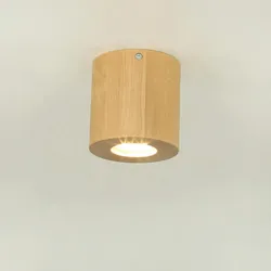Licht-Erlebnisse Deckenleuchte VALERYA Holz Natur 1x GU10 max. 40W | LE51899