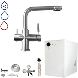 Tafelwassergerät BieTal® BT-30U Kühlung 3-Wege L Wasserhahn Edelstahl Filter SET