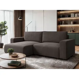 lookway Ecksofa OPERA L-Form mit Schlaffunktion und Bettkasten Braun