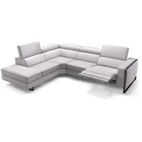 Sofanella Ecksofa Leder MANZANO, Eckcouch, Ecksofa, Sitzecke, Polsterecke, Leder Sofas, Ledersofa weiß