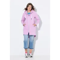 Laurasøn Sweatjacke, lang geschnitten, Kapuze, Taillen-Tunnelzug hinten, Langarm Hortensie