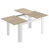 Dmora Tisch Dilici, Ausziehbare Konsole für Esszimmer, Ausziehbarer Küchentisch mit Verlängerung, 140/190x90h78 cm, Eiche und Weiß - Braun