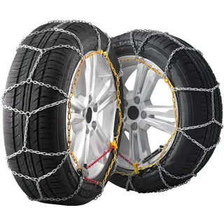 VEVOR 2-teilige Schneeketten Notfall-Traktionsreifenketten für Autos Pickups SUVs Lkws, Mangan-legierter Stahl für 225 55 R17; 215 55 R17; 215/60R17; 215 65 R16; 225/55R17; 245 45 R17; 235 60 R16