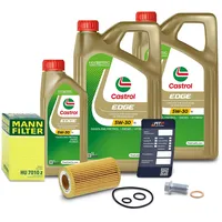 1x Ölwechsel Set - MANN-FILTER ÖLFILTER + 11 L CASTROL EDGE TITANIUM FST 5W-30 LL