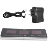 Digitale Led-wanduhr Mit Kalender, Thermometer Und 110–240-v-eu-stecker