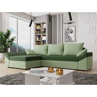 Mirjan24 Ecksofa Dante L, mit Schlaffunktion und Bettkasten, Ottomane universell, 3 Sitzer Ecksofa, L-Form Sofa grün
