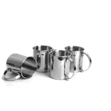 Echtwerk 4-teiliges Kupferbecher-Set, Bruchsichere Edelstahl-Gläser, Cocktail-Set, Cocktailgläser perfekt für Gin, Vodka, Bier und Kaltgetränke, Geschenkset, Silber-Edition, 1000 ml