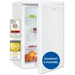 Exquisit Kühlschrank ohne Gefrierfach, 127 Liter, 55 cm Breit, Freistehend, Kompakt, Temperaturregelung, LED-Licht, KS516-V-040E weiss